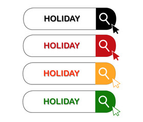 Fototapete - vacation concept Flat vector of search bar templates.