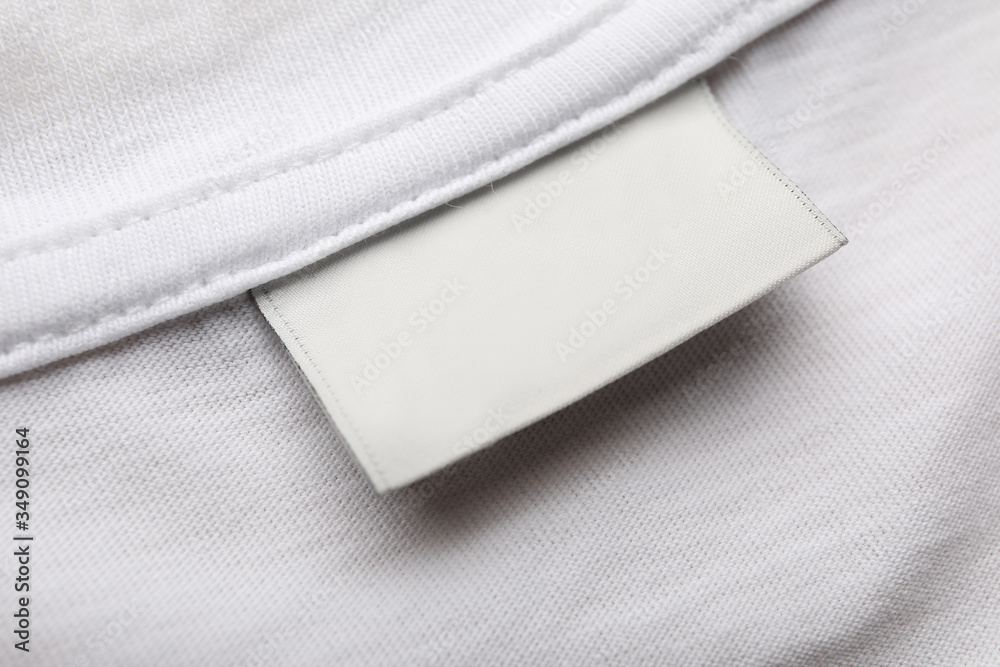 Closeup view of label on clothes