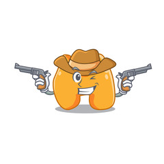 Poster - Cartoon character cowboy of thyroid with guns