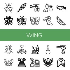 Wall Mural - wing icon set