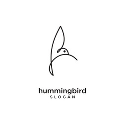 Hummingbird line abstract simple modern logo isolated background