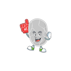 Sticker - Nitrospirae Cartoon character design style with a red foam finger