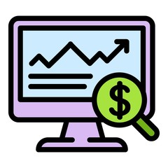 Poster - Online expense report icon. Outline online expense report vector icon for web design isolated on white background