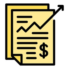Poster - Money report icon. Outline money report vector icon for web design isolated on white background