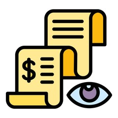 Poster - See expense report icon. Outline see expense report vector icon for web design isolated on white background