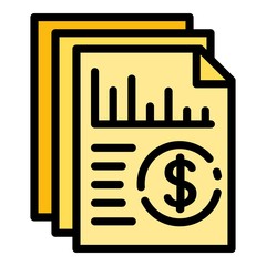 Poster - Accounting paper icon. Outline accounting paper vector icon for web design isolated on white background