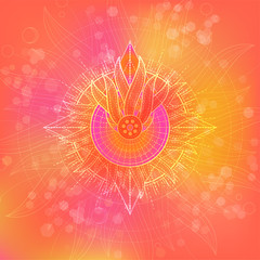 Wall Mural - vector illustration of sacred geometry symbol on abstract background. mystic sign drawn in lines. im
