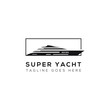 modern minimalist yacht or cruise ship logo vector