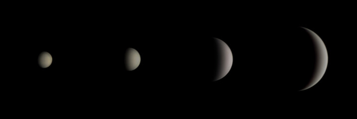 Wall Mural - the changing apparent size and phase of illumination of the planet venus photographed between novemb