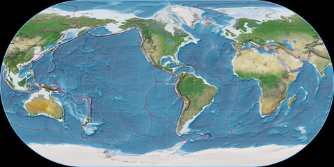 Ortelius Oval (90W), satellite A, tectonic plates