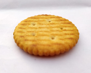 Wall Mural - Stack of sweet meal digestive biscuits isolated on white