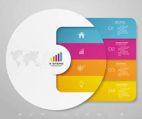 Leinwandbilder - 4 steps cycle chart infographics elements for data presentation. EPS 10.