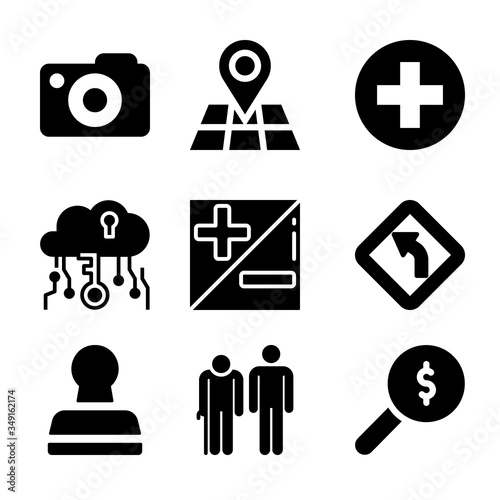 Photographie Set of 9 hebrew filled icons