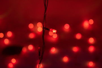 Wall Mural - red christmas lights