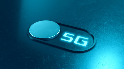 Sticker - switch with 5g label, concept of fast network speed and new technology (3d render)