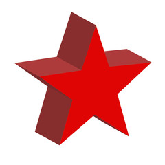 Wall Mural - red 3d star icon on white background. flat style. 3d star icon for your web site design, logo, app, UI. 3d star symbol.