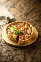 Wall Mural - Homemade mushroom quiche or pie