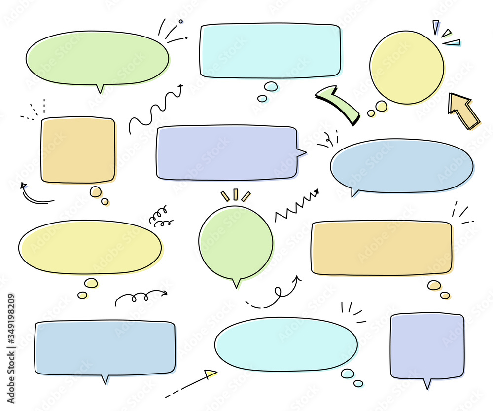 シンプルでおしゃれな吹き出し イラスト 手描き Background Poster Backgrou Yugoro