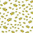 © Elena - Seamless pattern, lemon with green leaves on a branch on a white background.