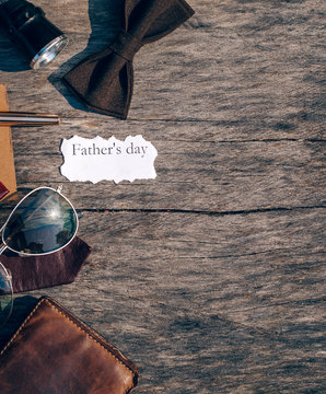 Father day and wooden background. Sunglasses. Business concept. 