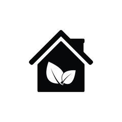 Wall Mural - Eco house icon - vector sign