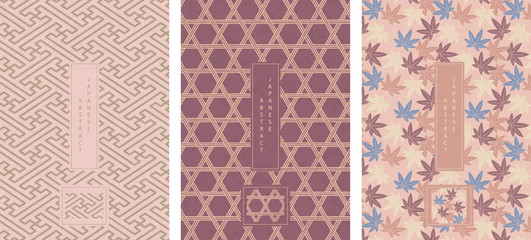 Wall Mural - oriental japanese style abstract pattern background design geometry polygon cross tracery frame and 