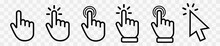Vector Hand Cursors Icons Click Set