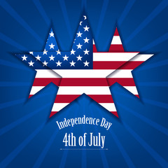 Greeting card Happy Independence Day 4th of July. Great holiday of the USA.