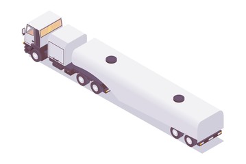 Wall Mural - isometric jet fuel truckplane. refueling lorry tanker.