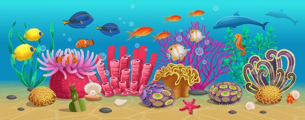Plakat podwodne podwodny ryba dzieci