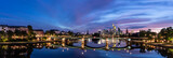 Fototapeta Nowy Jork - panorama of frankfurt skyline during the blue hour