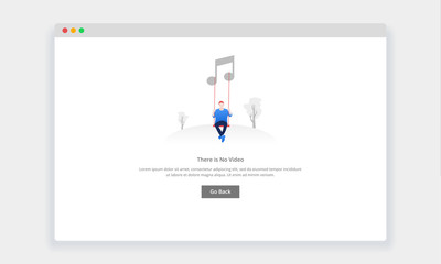 Modern flat design concept of there is no music for website and mobile website. empty states page templat