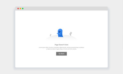 Wall Mural - Modern flat design concept of ghost, page doesn't exist for website and mobile website. empty states page template