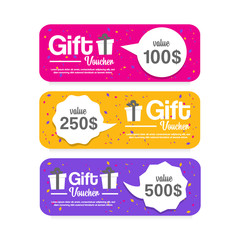 Poster - Cute gift voucher set collection template for website and print