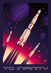 Wall Mural - to infinity rocket poster