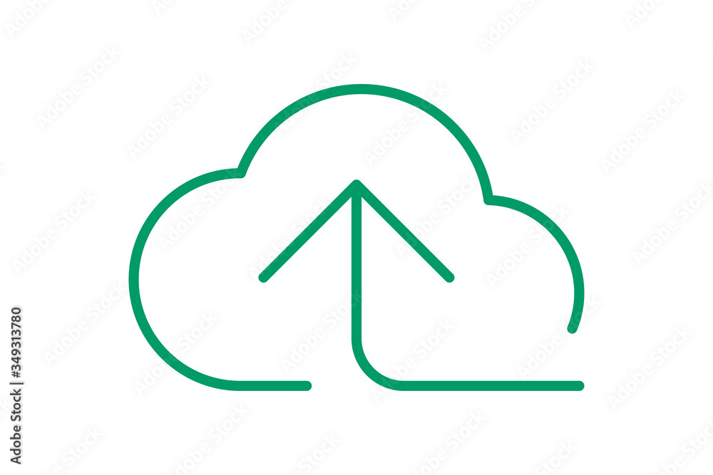 cloud and arrow symbol for icon with line thin, simple line arrow up ...