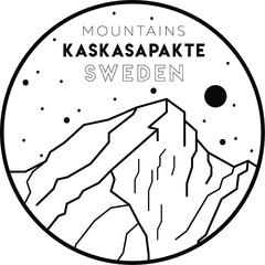 Wall Mural - Kaskasapakte. Mount in Scandinavian Mountains, Sweden. It can be used as a print for souvenirs, T-shirts, postcards, textiles, clothes