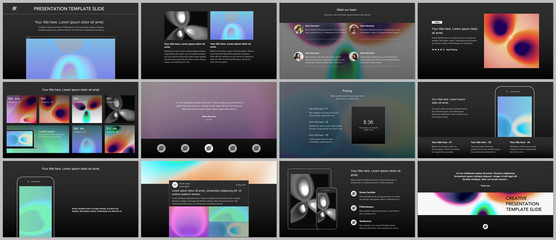 Vector templates for website design, presentations, portfolio. Templates for presentation slides, flyer, leaflet, annual report. Medical design with bright colored gradient pattern in form of cells.