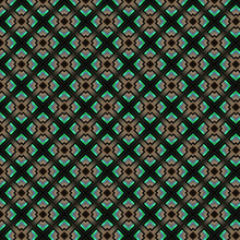 Seamless Green Brown Pattern With Geometric Shapes