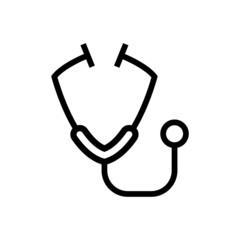 Canvas Print - Medical, Stethoscope icon in flat design in linear style on white background