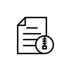 Poster - Archive document extension file format zip zipper icon in outline style on white background, Vector icon