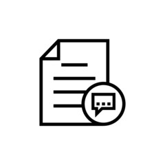 Poster - Chat bubble communication document file message page speech bubble icon in outline style on white background, Vector icon