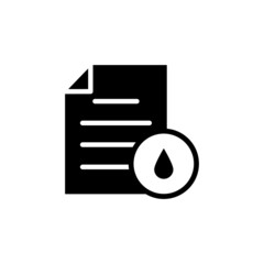 Poster - Document file fire flame page icon in black flat on white background, Vector icon