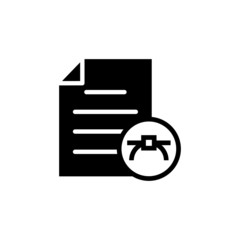 Poster - Document edit eps file page icon in black flat on white background, Vector icon