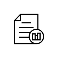 Poster - Business document file graph page stats icon in outline style on white background, Vector icon