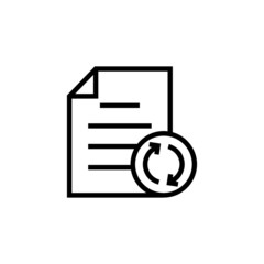 Poster - Arrows document exchange file page icon in outline style on white background, Vector icon