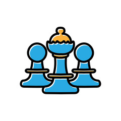 Poster - chess pieces hand drawn icon vector design