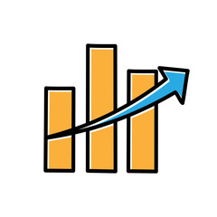 Poster - chart analysis hand drawn vector design. business icon