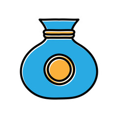 Poster - money bag hand drawn vector design. business icon