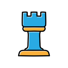 Poster - chess pieces hand drawn icon vector design